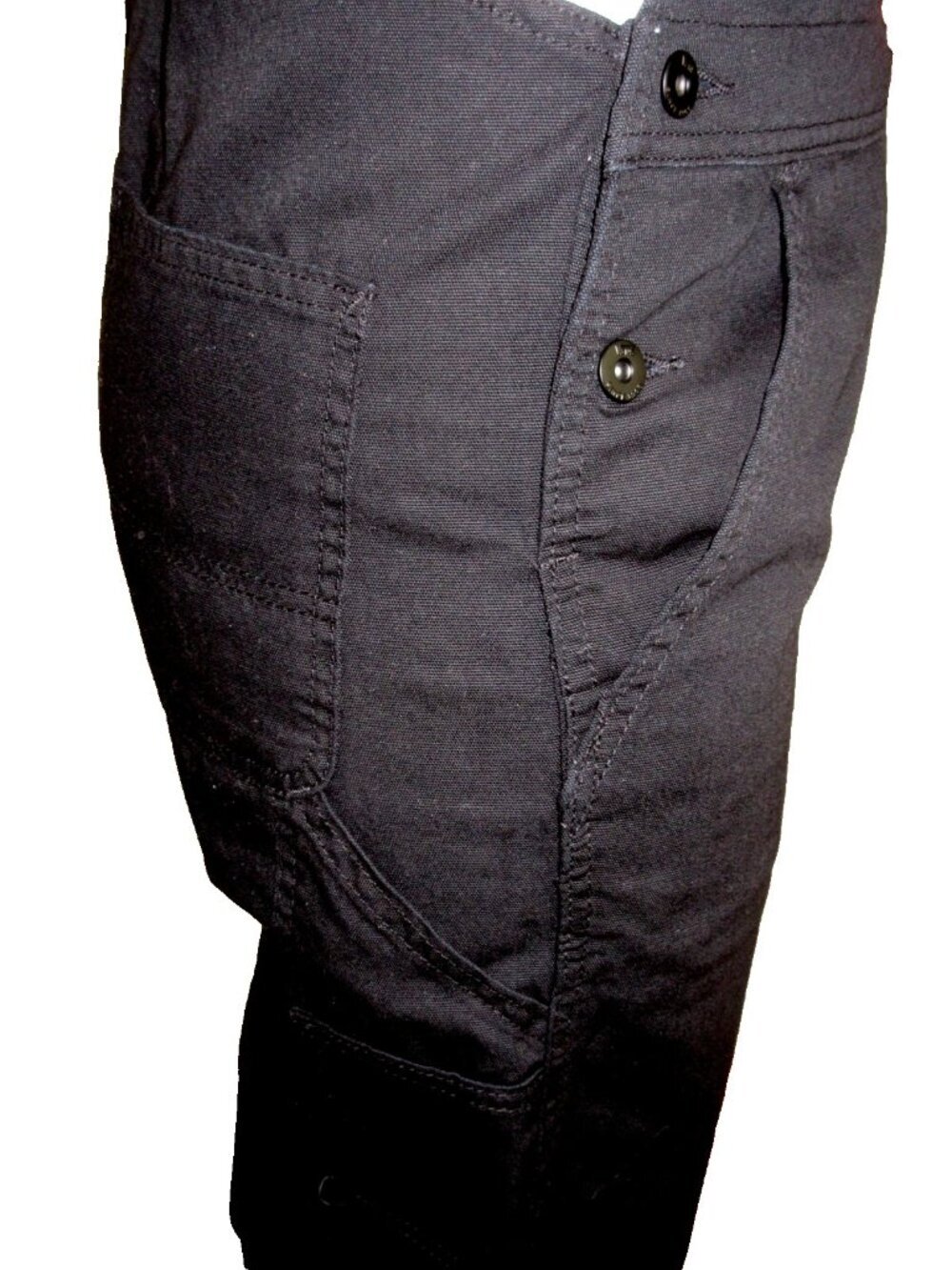 Vans Women's Ground Work Denim Carpenter overalls Black White Size XS NWT - Picture 13 of 14